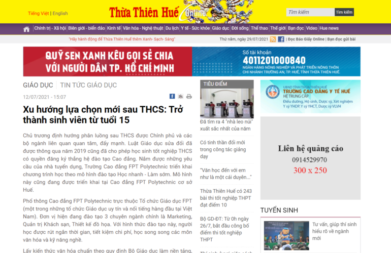 Xu hướng lựa chọn mới sau THCS: Trở thành sinh viên từ tuổi 15